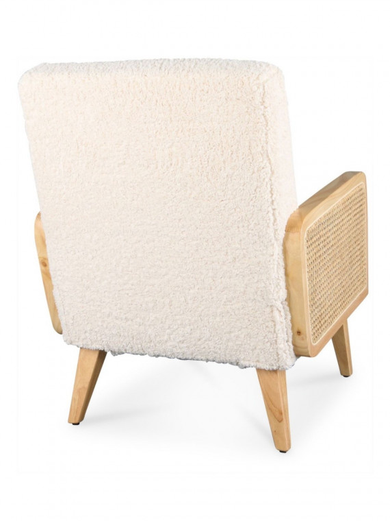 Opjet Armchair in white fur imitation Synergie