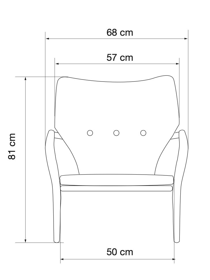 Pols Potten Scandinavian ash wood armchair Peggy size