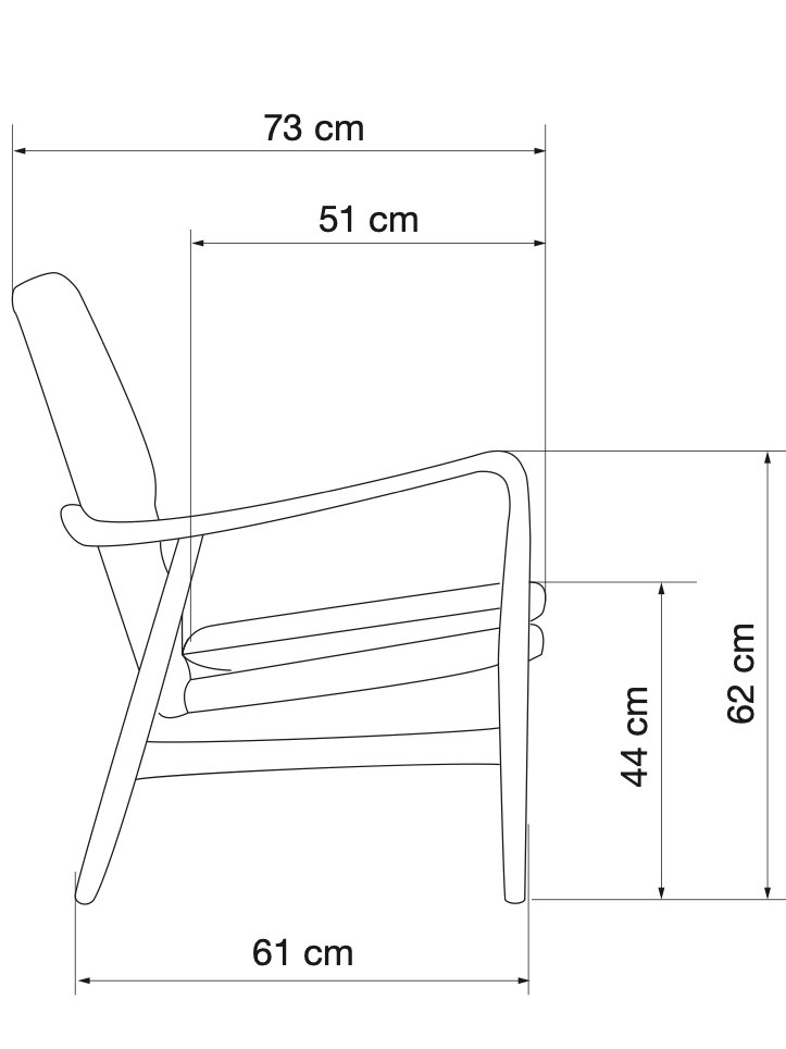 Pols Potten Scandinavian ash wood armchair Peggy size