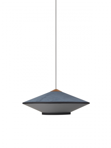 Velvet and bamboo pendant lamp Cymbal m midnite blue