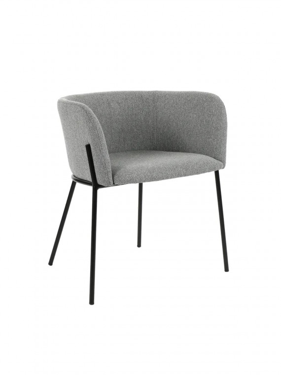 Fabric and metal chair, Polka Pomax grey
