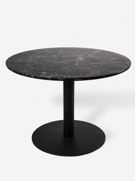 Table Pols Potten de salle à manger ronde aspect marbre, Viggo noir Pols Potten