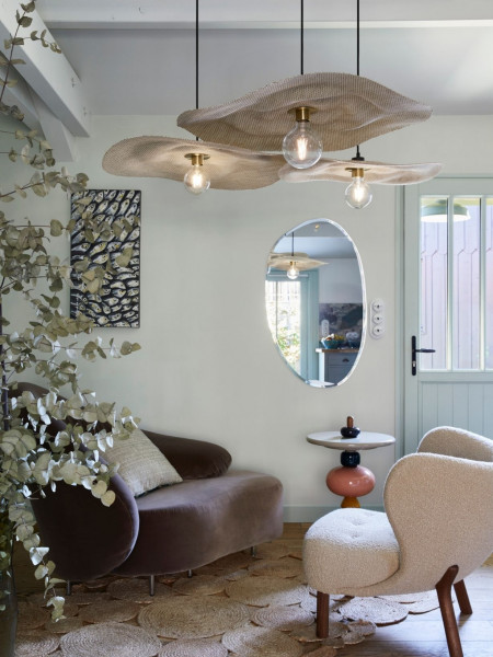 Suspension light with lampshade in Varian material, Rivage