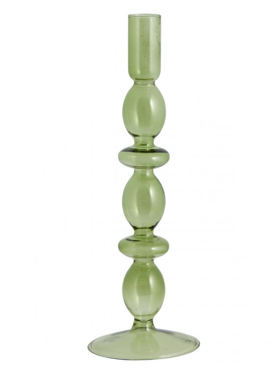 Candleholder in light green glass, Eriska Nordal