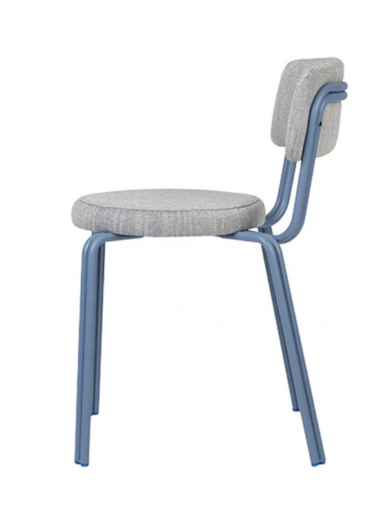 Iron and textile chair, Oda Broste Copenhagen blue