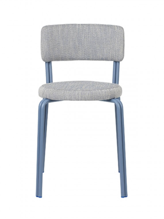 Iron and textile chair, Oda Broste Copenhagen blue