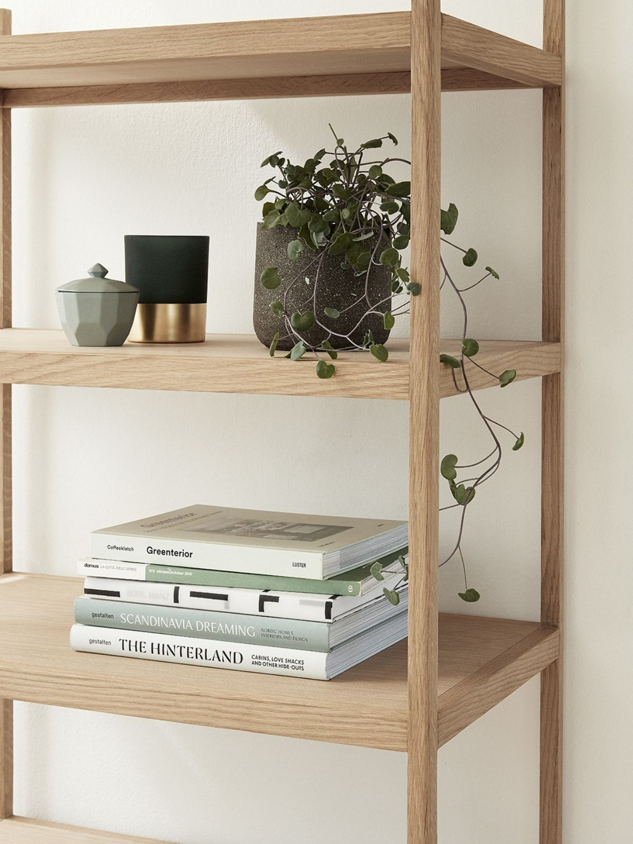 Oak shelf with six shelves, Simplo - Hübsch