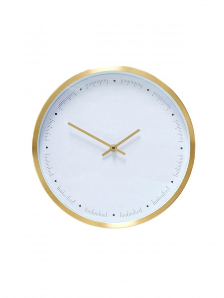 Horloge blanche en laiton Asta de la marque Hubsch