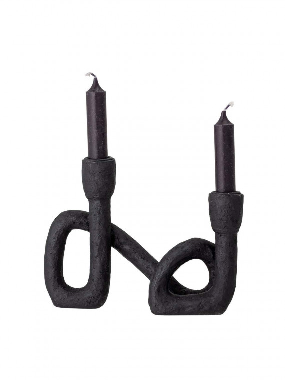 Black polyresin candlestick Mashel of the brand Bloomingville