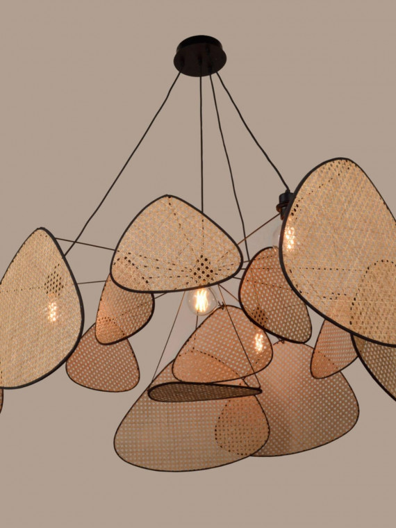 Woven rattan hanging lamp, Screen XXL market set