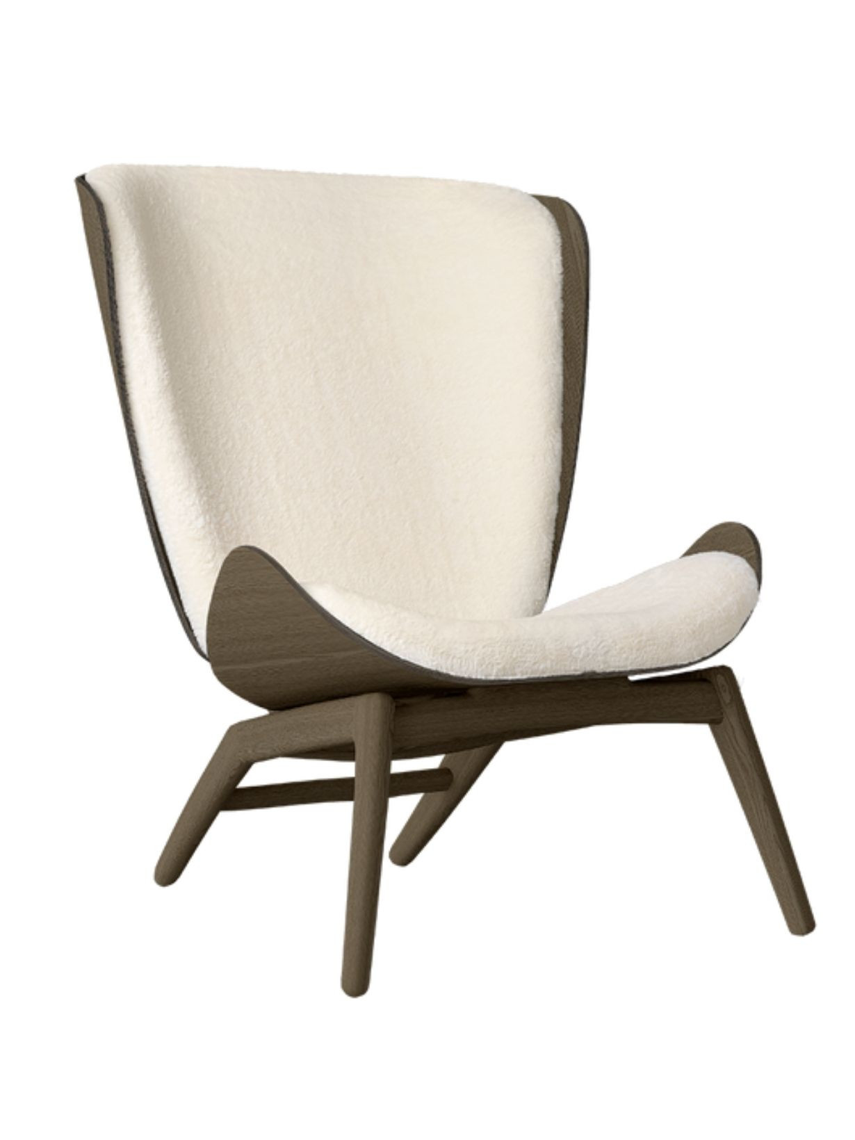 The Reader white fabric dark oak armchair, Umage