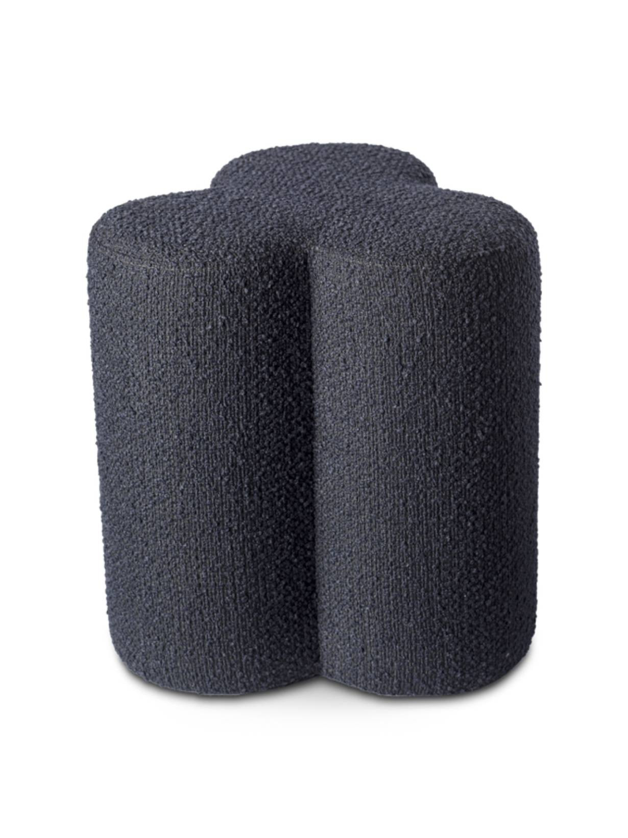 Tabouret en tissu bouclé, Clover Pols Potten bleu