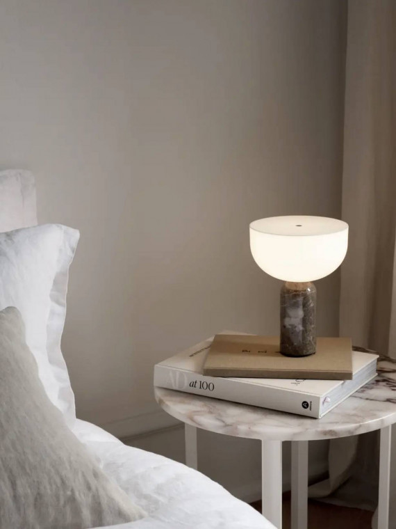Portable marble table lamp, Kizu grey New Works
