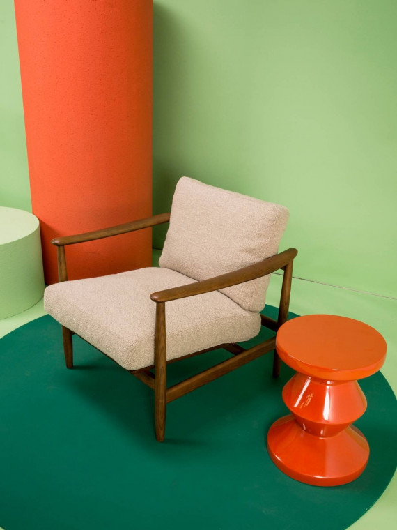 Orange lacquered stool, Zig Zag Pols Potten