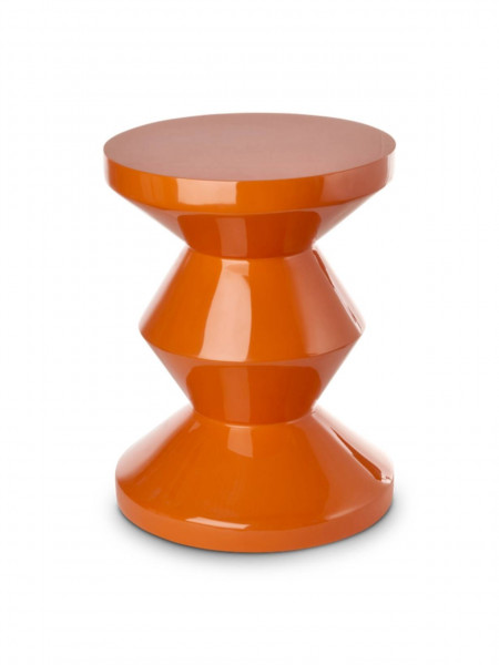 Orange lacquered stool, Zig Zag Pols Potten