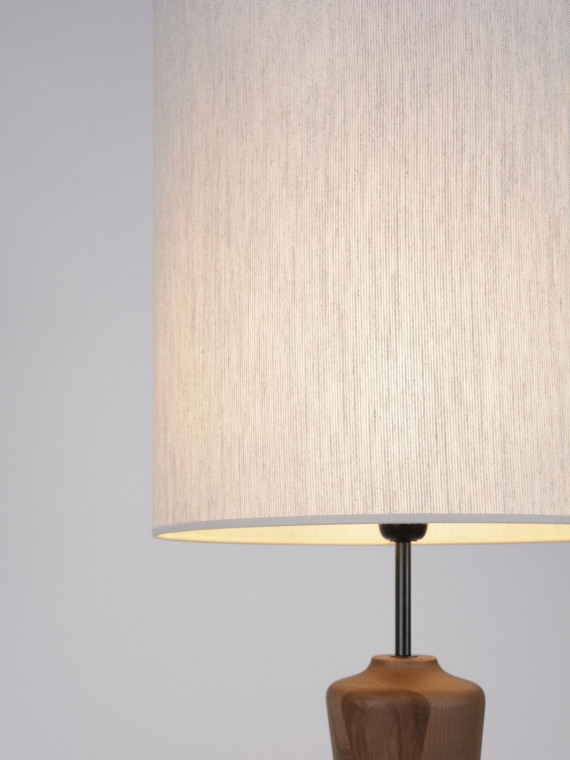 White Solid Wood Floor Lamp Market Set, White Solid Wood Table Lamp