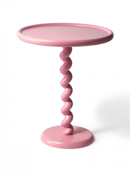 Pink side table, Twister Ø 46 x H 56 Pols Potten