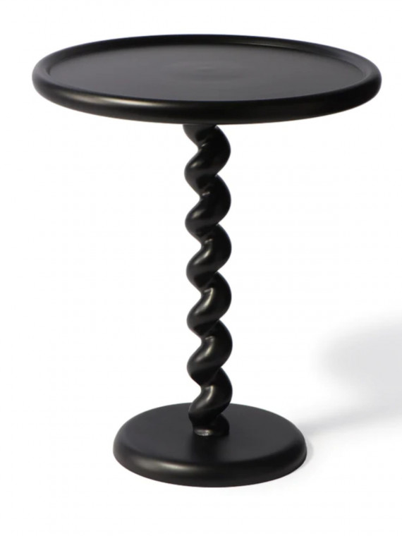Black side table, Twister Ø 46 x H 56 Pols Potten