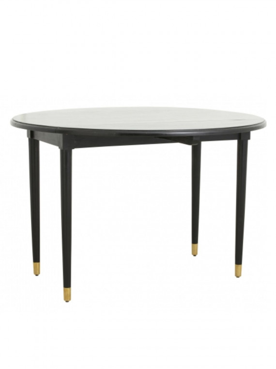 Round black wood table, AHR Nordal