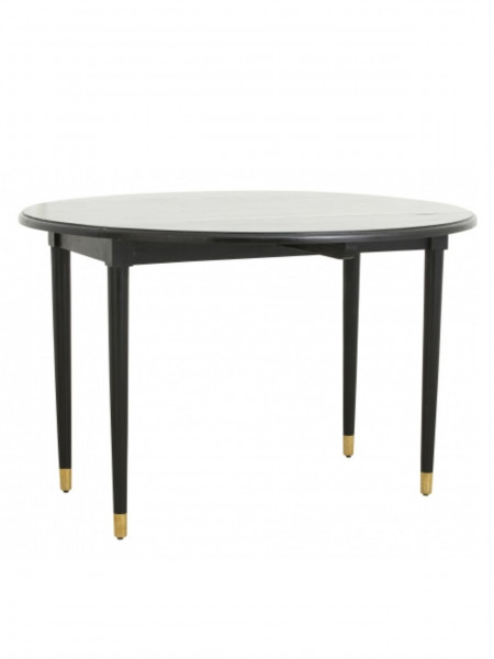 Nordal Table ronde pliante en bois noir Ahr