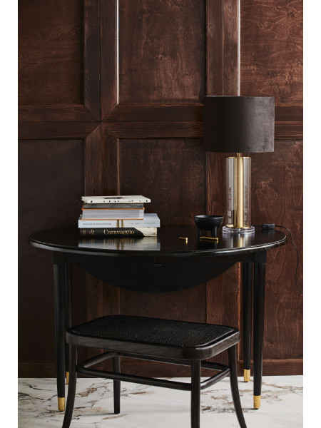 Nordal Table ronde pliante en bois noir Ahr
