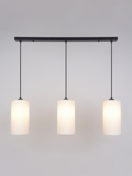 Metal and fabric hanging lamp with 3 lights Cosiness 3L Market Set