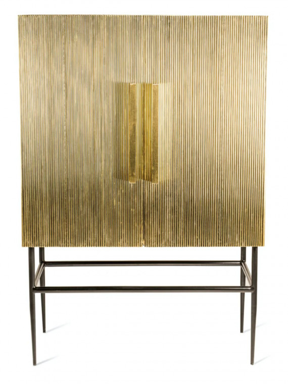 Golden metal cabinet, Ribbel Pols Potten