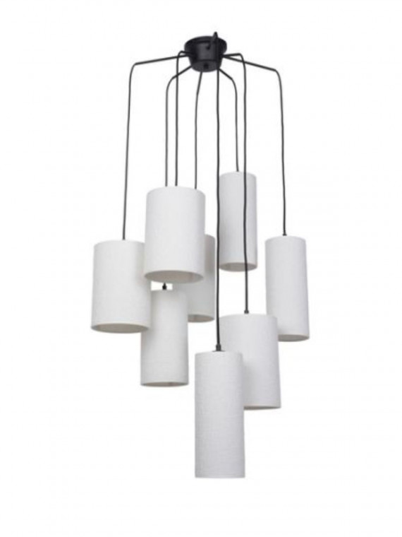 Hanging lamp Grappe in metal and fabric 8 lights Cosiness 8L Market Set