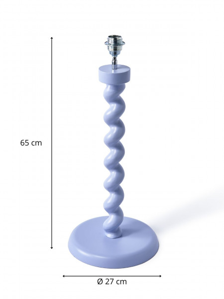 Grande lampe Twister avec pied mauve et abat-jour bleu foncé Pols Potten