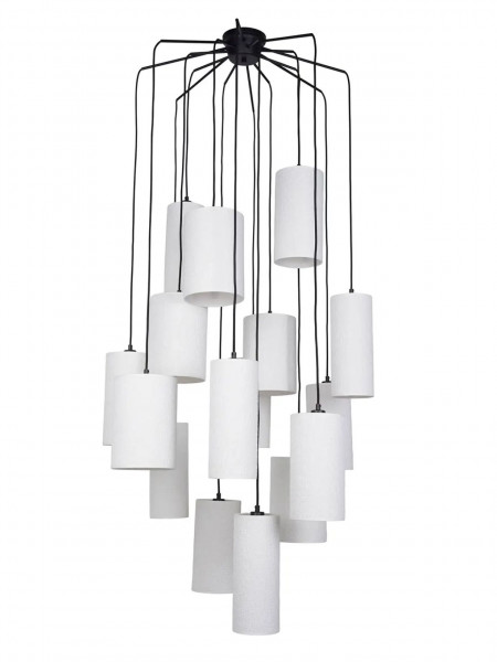 Hanging lamp Grappe in metal and fabric 16 lights Cosiness 16L Market Set