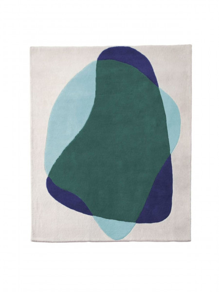 Wool carpet green and blue, Serge Hartô