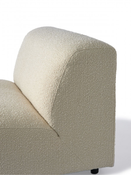 Sofa right in white bouclette fabric, Module Boucle Pols Potten