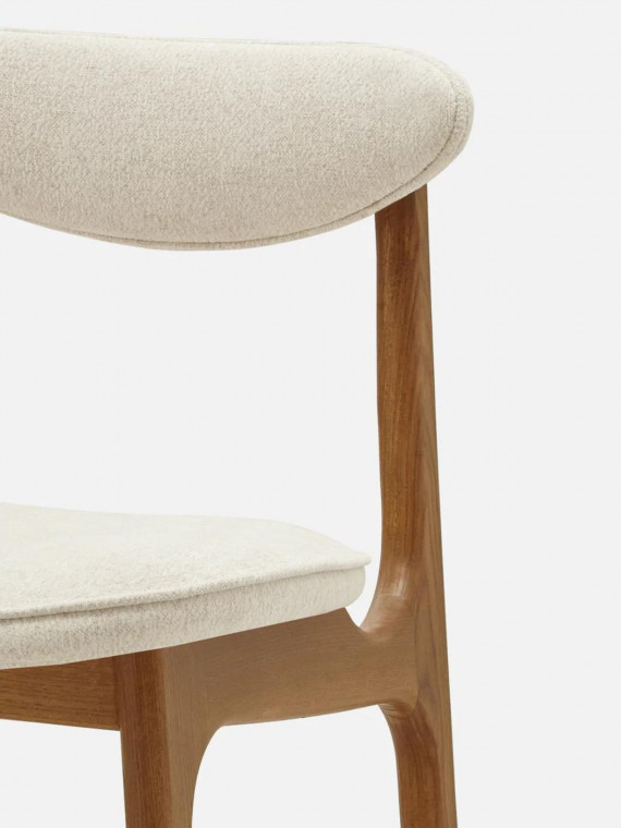 366 Concept Bar stool 200-190 series  in solid ash wood and Boucle Creme Fabric