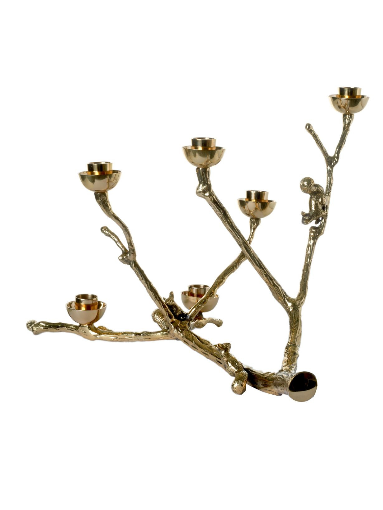 Twiggy candlestick golden branch squirrels Pols Potten