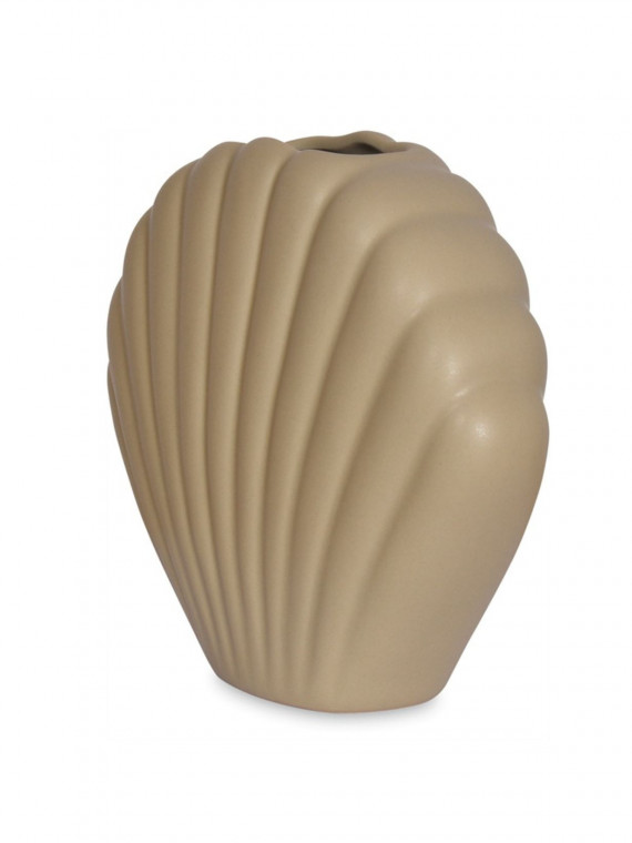 Object Coki ceramic shell vase beige