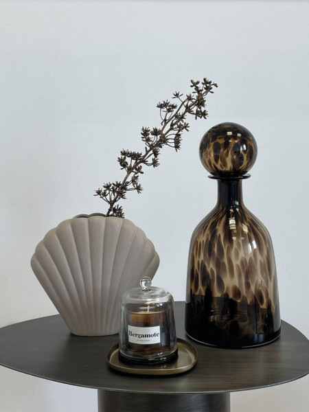Objet Vase Coki en céramique coquillage gris clair