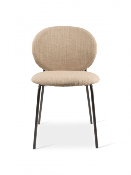 Simply Pols Potten chair in black metal and beige fabric