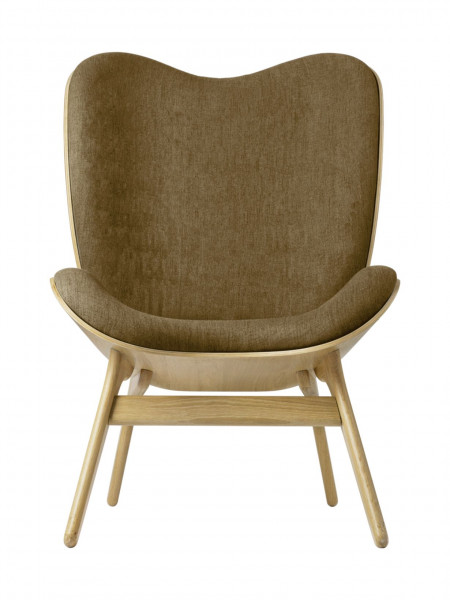 Umage Fauteuil A conversation piece en chêne naturel et tissu marron