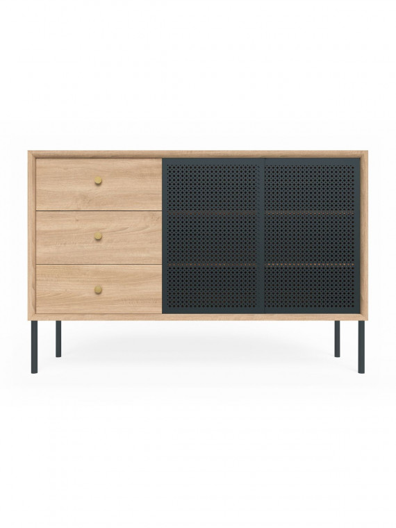 Harto Gabin Oak and metal high sideboard