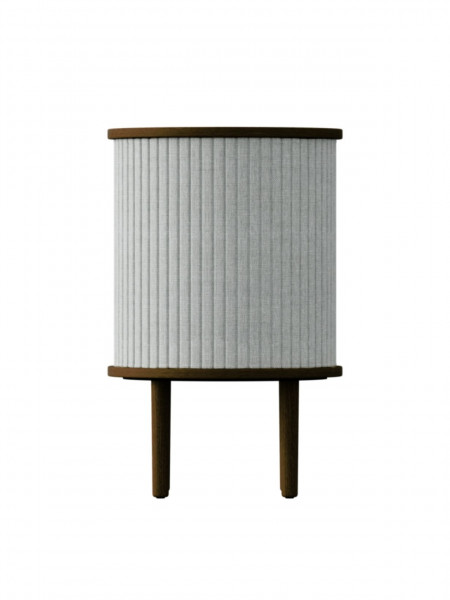Table de nuit Audacious chêne foncé, textile gris clair, Umage