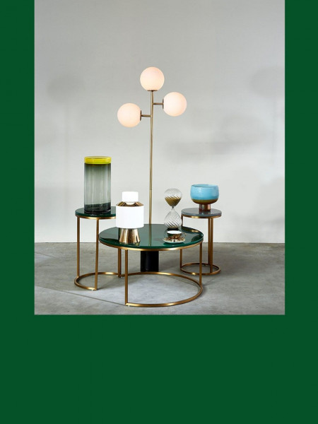 Pols Potten lampadaire full moon marbre noir 3 globes