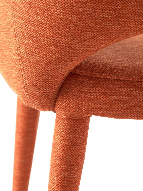 Chaise de table orange en tissu, Berry