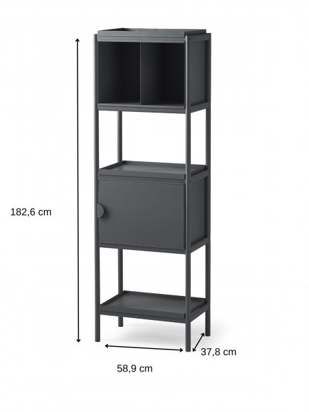 étagère noire en métal, Toss Tall cabinet
