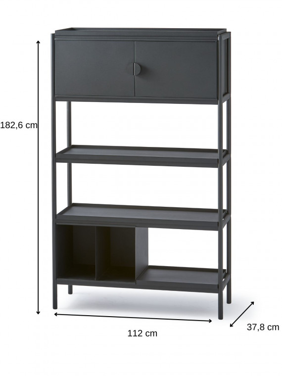 black metal shelf, Toss Wide Cabinet