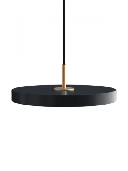 LED hanging light with brass top, Asteria Mini, anthracite grey