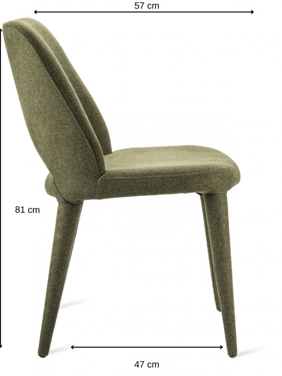 Chaise de table vert olive en tissu, Holy
