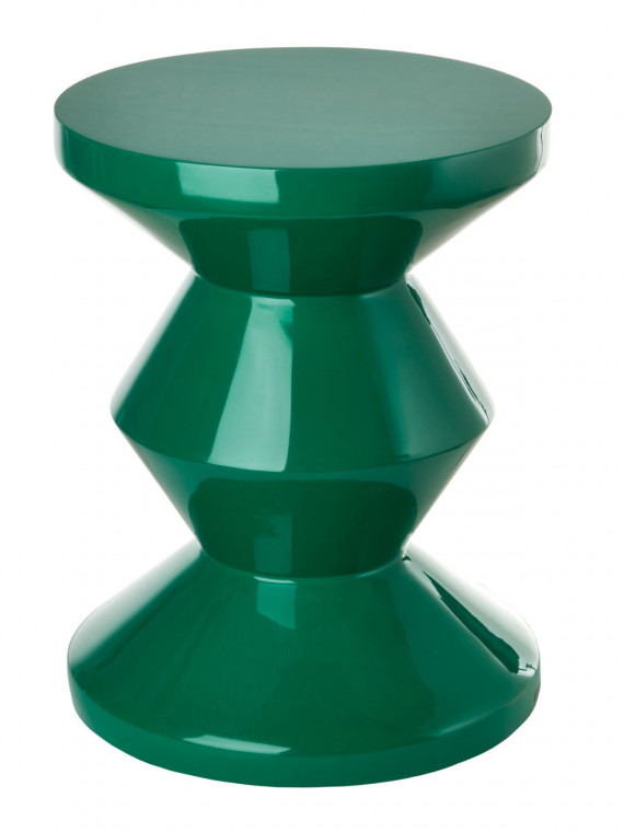 Pols Potten Emerald green lacquered Zig Zag stool
