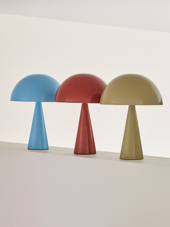 Hübsch, Colorful metal table lamp, Mush Mini