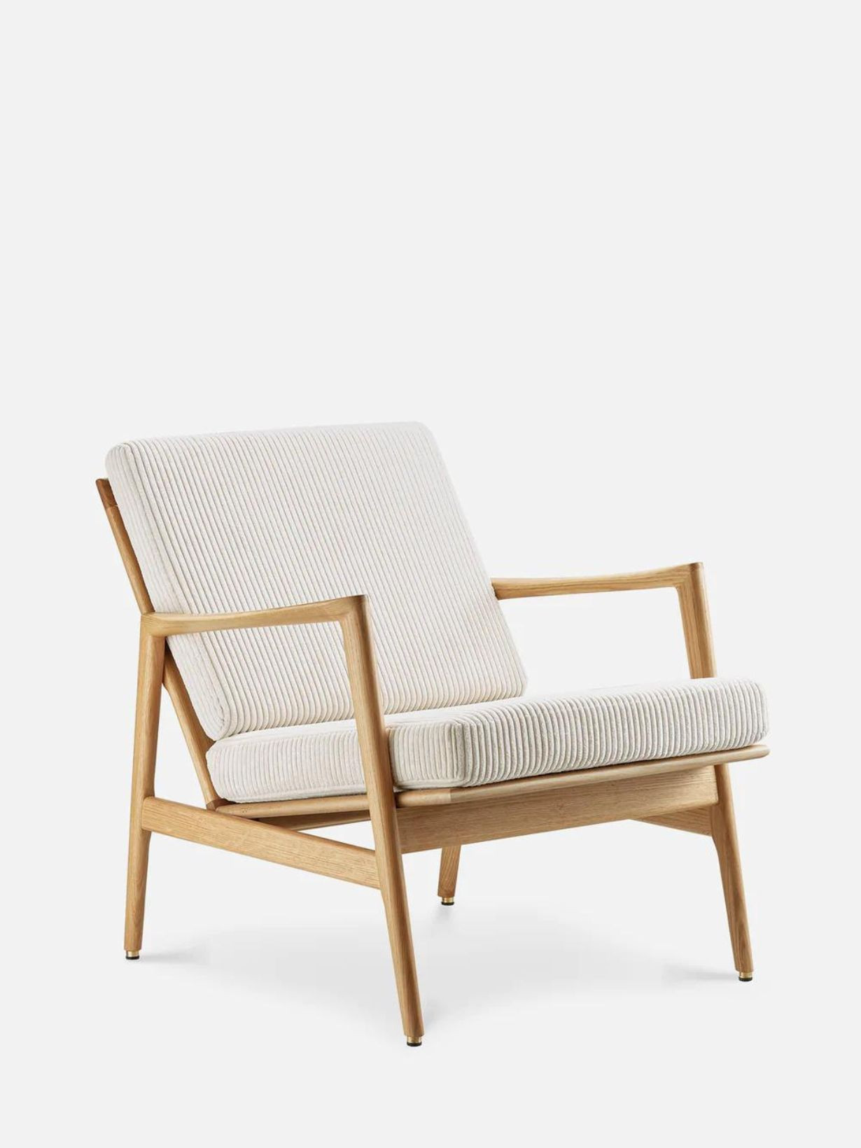 Stefan solid oak armchair with cream cord fabric