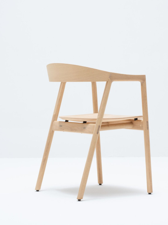 Solid oak table chair, Muna